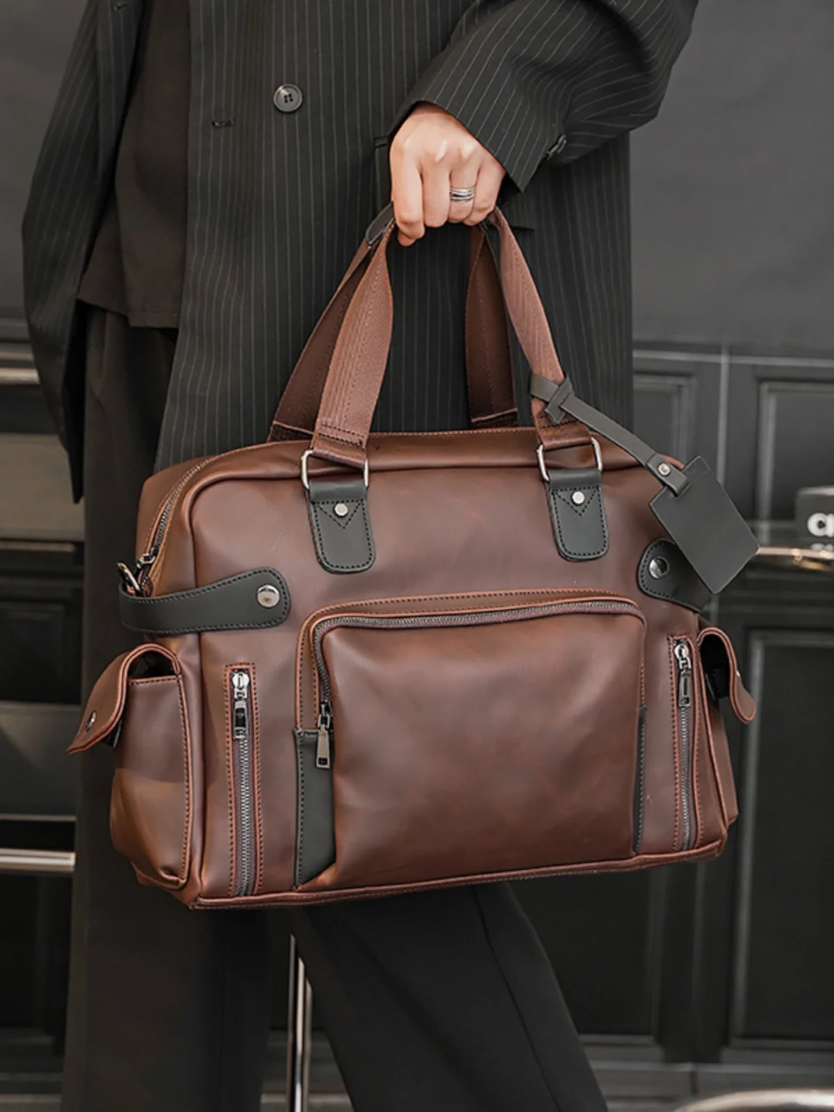 Sac à main en cuir rétro pour hommes, sac à bandoulière décontracté, étui à bombes, sac d'ordinateur de luxe, sac de voyage, tendance coréenne, nouveau