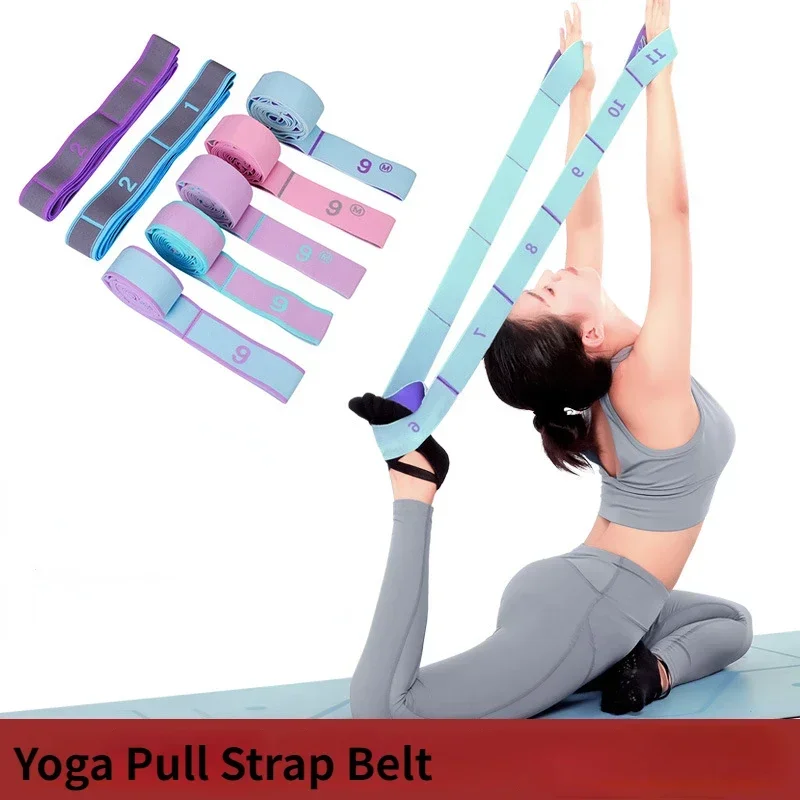 Yoga Stretching Belt Dance Stretching Band Loop Yoga Pilates Fitness Tension Belt  Digital Stretch Elastic Band Resistance Band