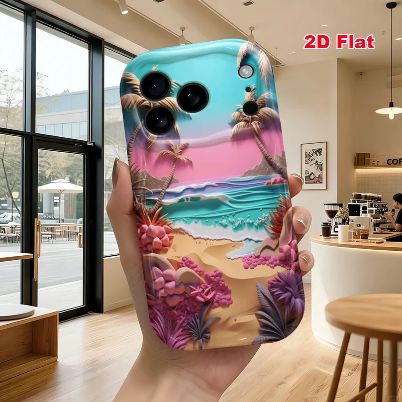 2D Flat Soft Silicone Phone Case For iPhone 17 Pro Max 16 18 Pro 13 11 15 14 Plus 12 17 16E 17Promax Shockproof Transparent Funda Cover
