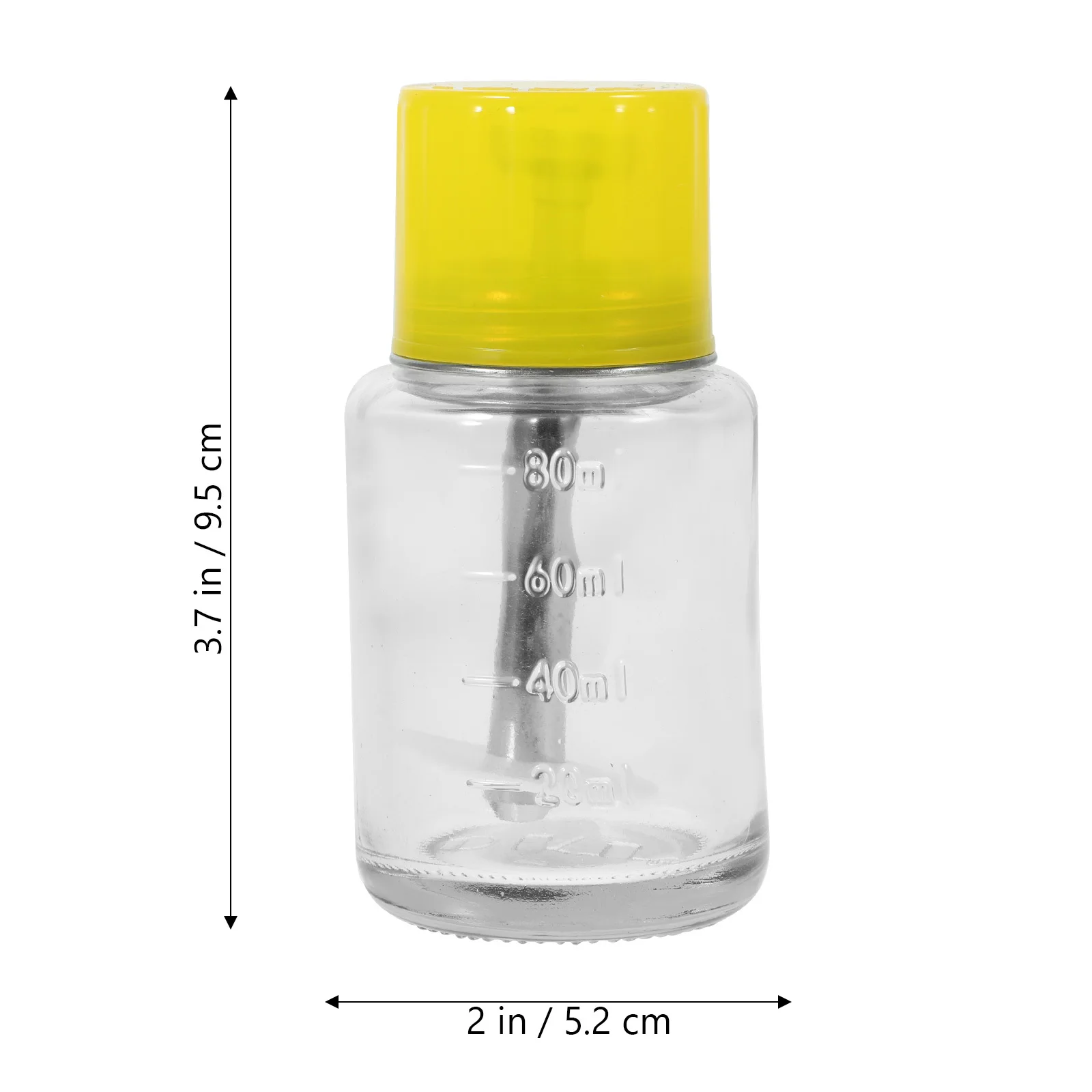 Garrafa de bomba vazia de vidro transparente para removedor de esmalte, removedores de maquiagem, design de pressão de toner, durável, reutilizável, amigável para viagens