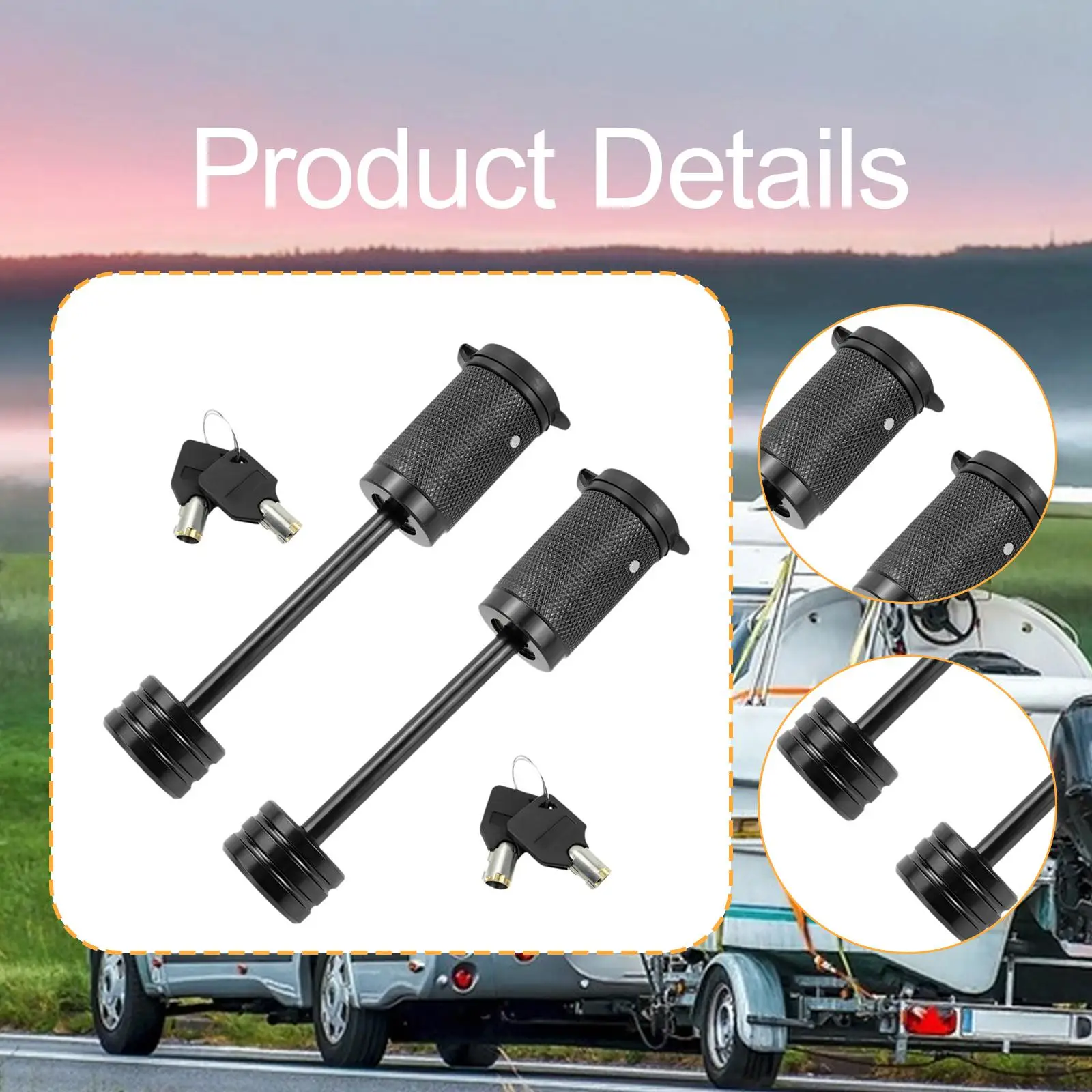 

Weatherproof Trailer Tongue Coupler Lock Solid Zinc Alloy Security Hitch Lock for Truck RV Boat Car Latch