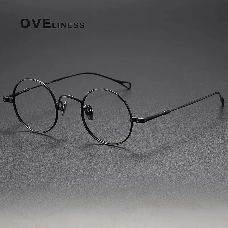 

Fashion Comfort Eyewear Luxury Retro Pure Titanium Eyeglasses frames Round Glasses Frame For Men Women spectacles