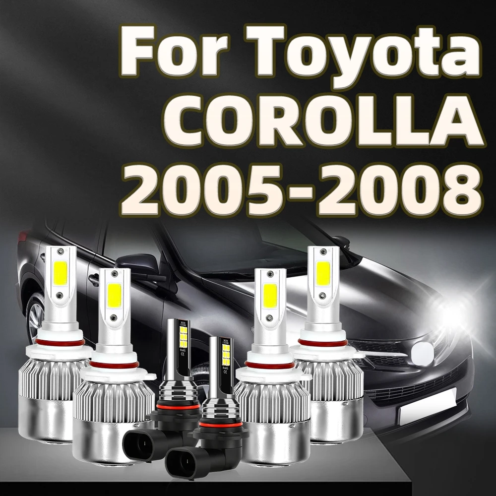 2/4/6Pcs 9005 Bulb 9006 Car Headlight 26000LM 6000K Auto Light LED Fog Lamp For Toyota COROLLA 2005 2006 2007 2008