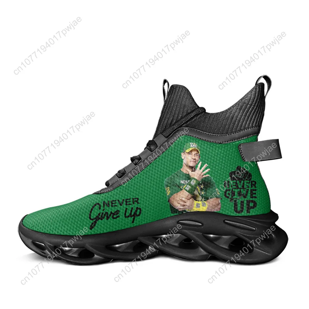 

John Cena 20 Years Never Give High Top Flats Sneakers Mens Womens Hiking Sneakers Travel Mountaineering Lightweight Running Shoe