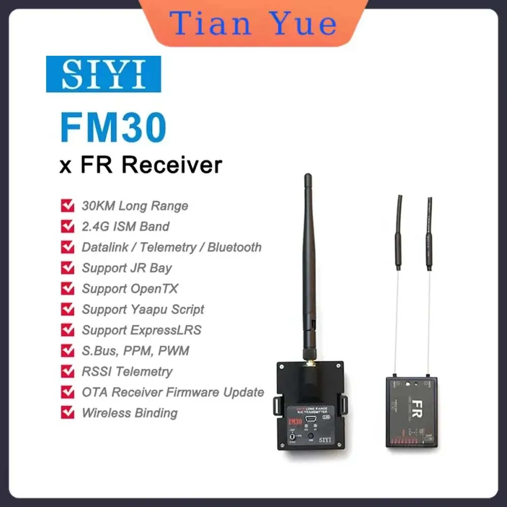 

SIYI FM30 дальний 2,4G 30 км радиоуправляемый самолет-радио модуль передатчик Datalink телеметрия Bluetooth мини-приемник OpenTX ExpressLRS