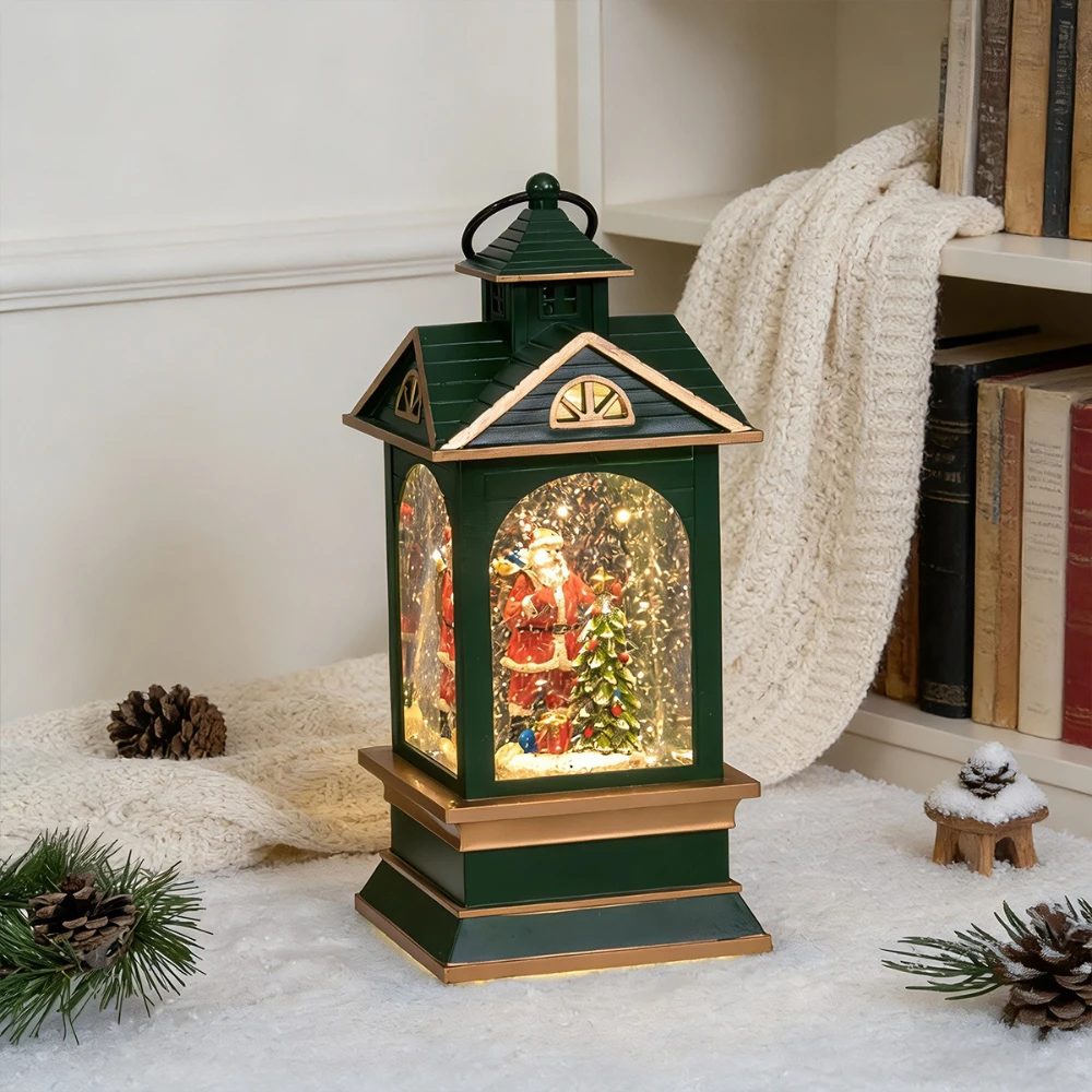 

Christmas Wind Lamp Decoration Music Box Antique Eight-tone Box Retro Night Light Gift Tabletop Decoration Candle Holder Lamps