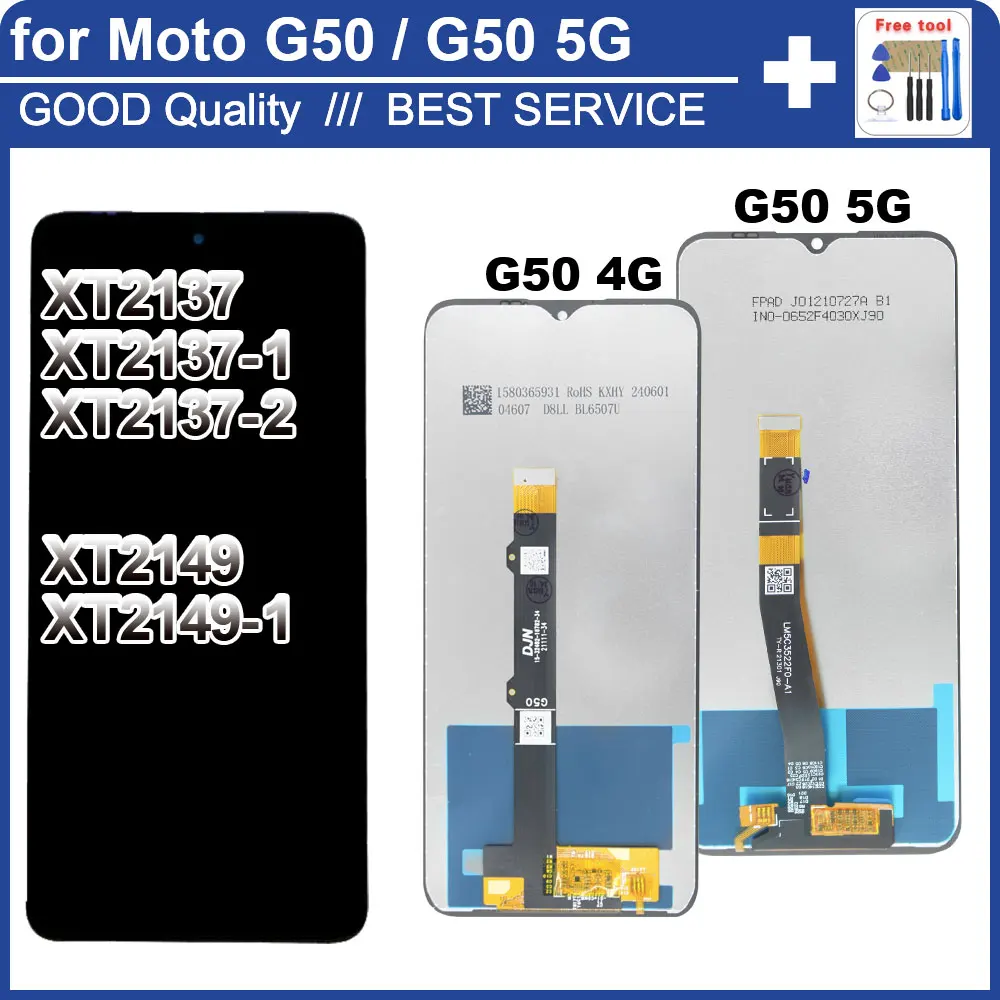 New Tested LCD for Motorola Moto G50 5G 2021 XT2149 LCD Display Touch Screen Digitizer for Moto G50 4G 2021 LCD Replacement