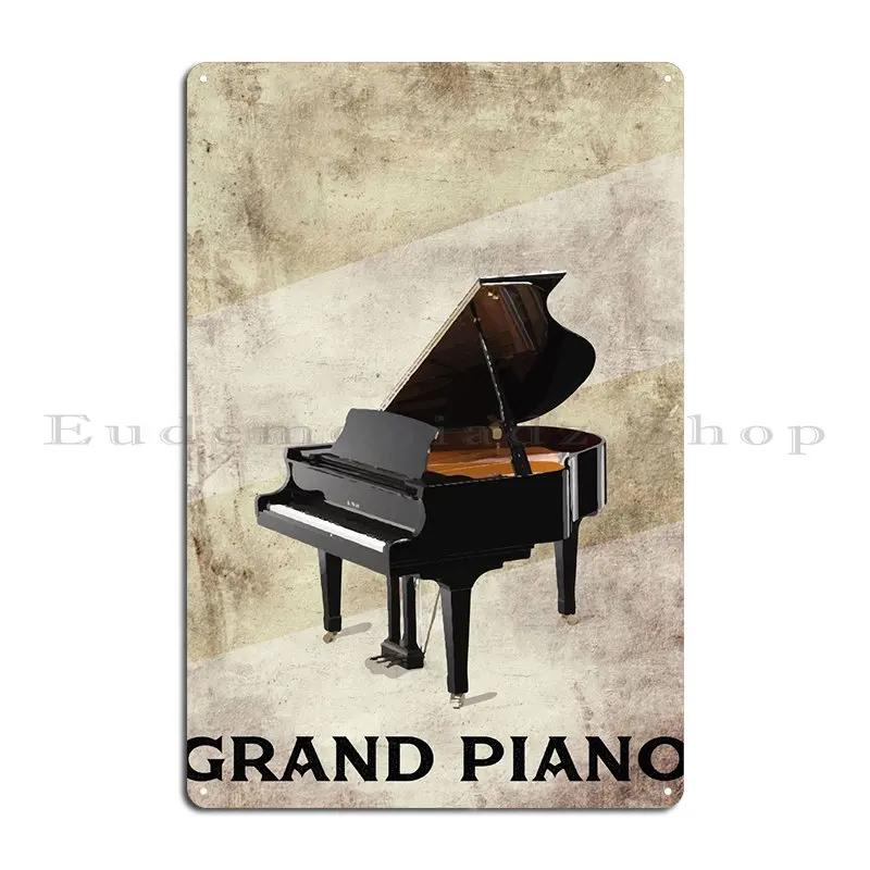 

Vintage Grand Piano Poster Metal Signs Cinema Personalized Wall Plaque Create Designing Tin Sign PosterWall Decoration