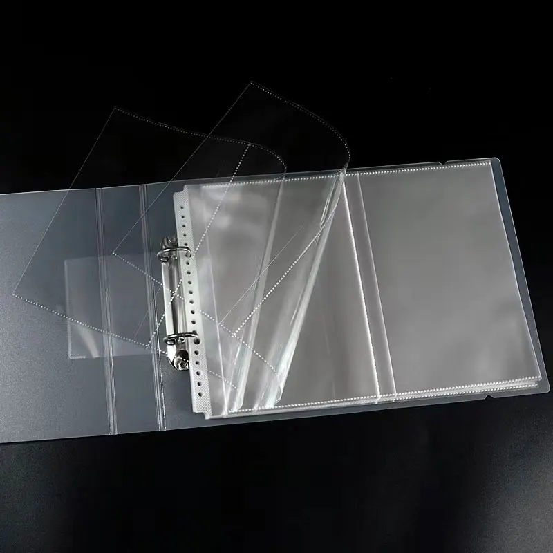 10pcs Clear A4 B5 A5 Storage Bag Loose Leaf Notebook Inner Core Cover 2 Pockets Horizontal Document Protectors Filing Stationery