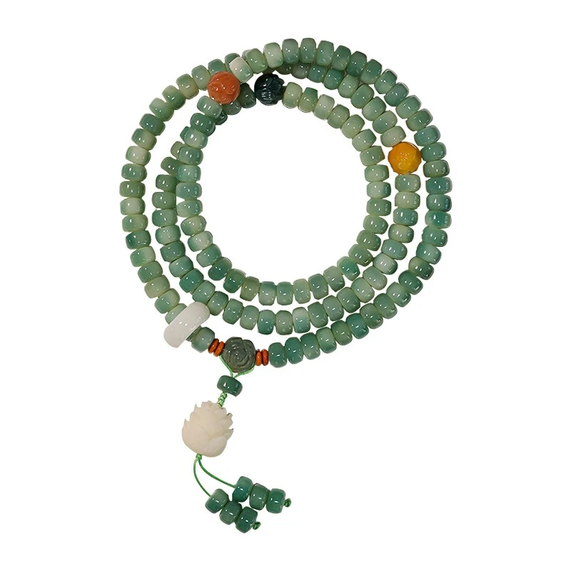 Natural green floating pill bodhi strings 108pcs design models girls Chinese play bodhi multi-ring hand-held