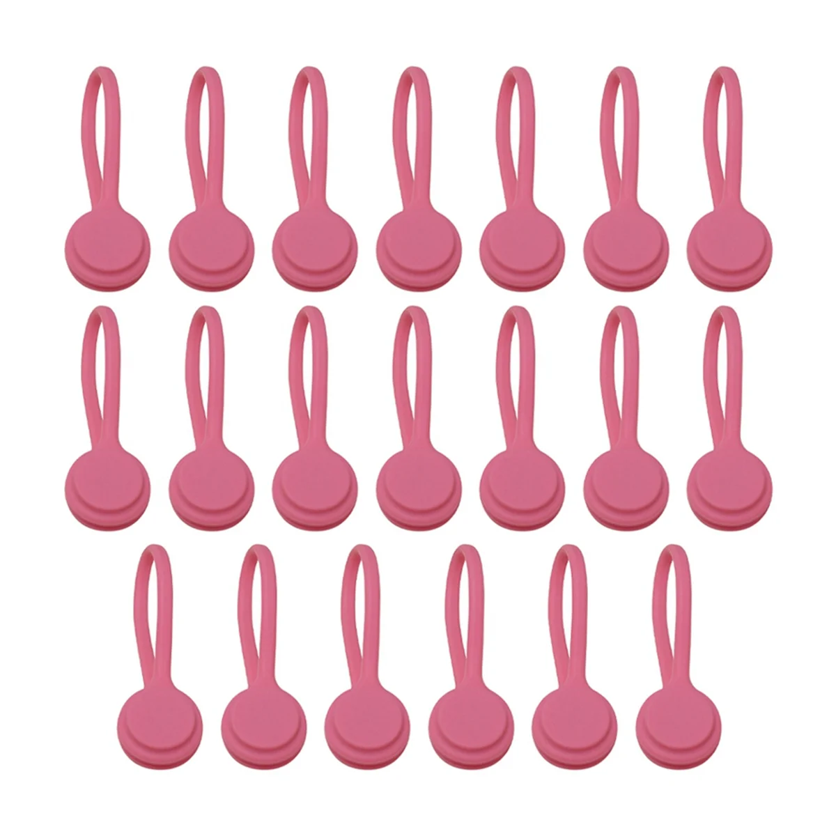 HHTL 20pcs Cable Organizer Minimalist Silicone Cable Organizer for Data, Headphone, and Charging Cords Dark Pink