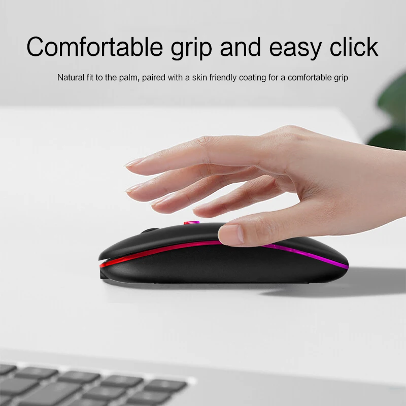 Backlit Wireless Mouse For Amazon Kindle Scribe 10.2" Fire Max 11 2023 Rechargeable Silent Mini Mouse For Google PIxel Tablet