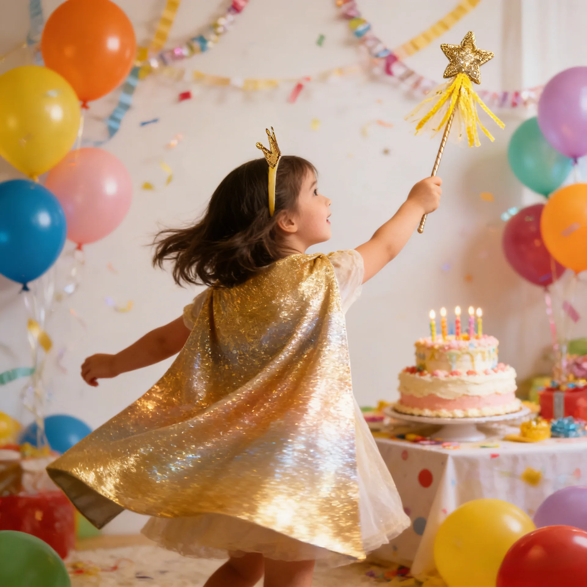 Princess 3 Piece Matching Set Crown Cape Multi Piece Decorative Outfit Birthday Ceremony Gathering Atmosphere Styling Accessory