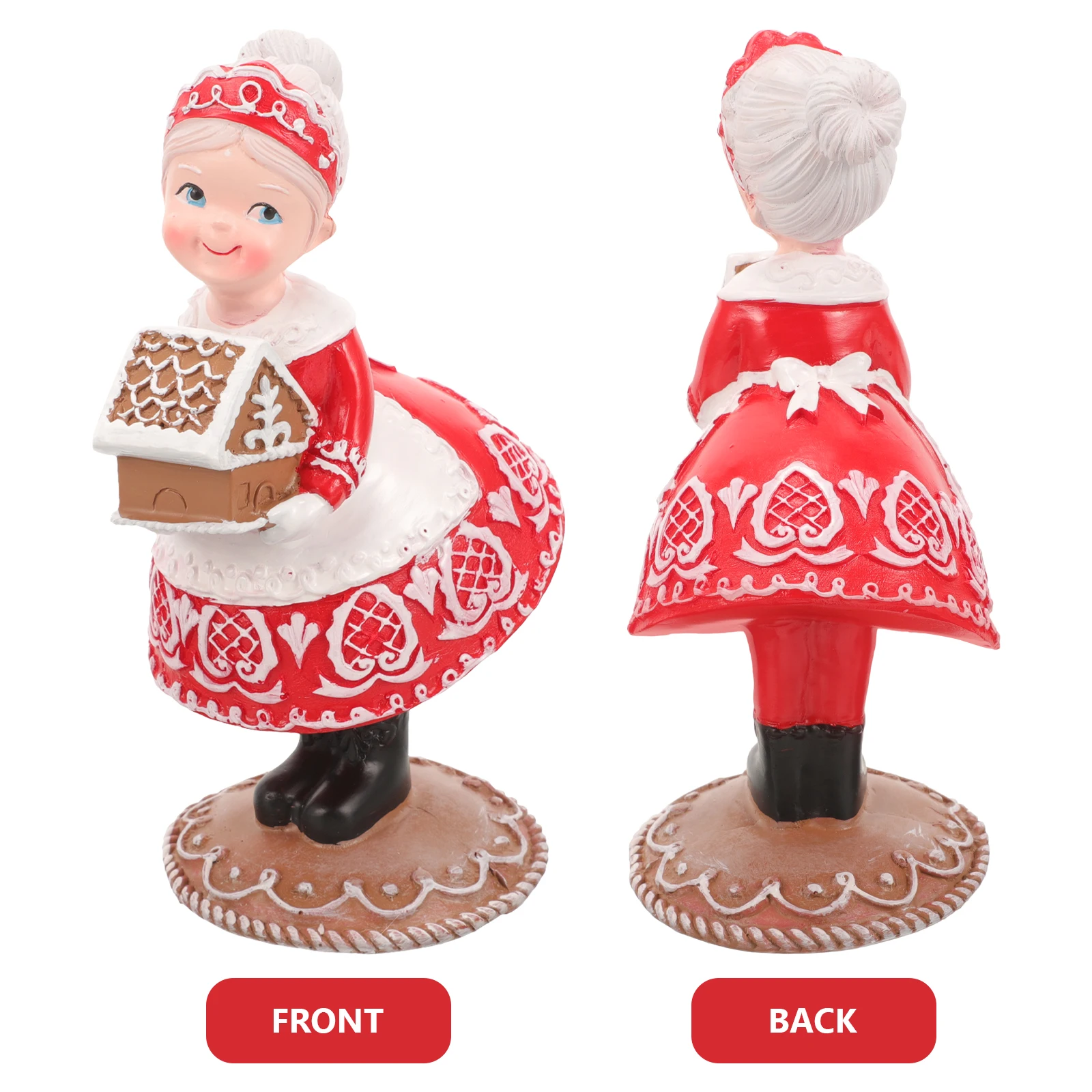 

Christmas Resin Decor Mrs Claus Couple Statue for Indoor Outdoor Holiday Decoration Xmas Themed Ornament Landscape Design