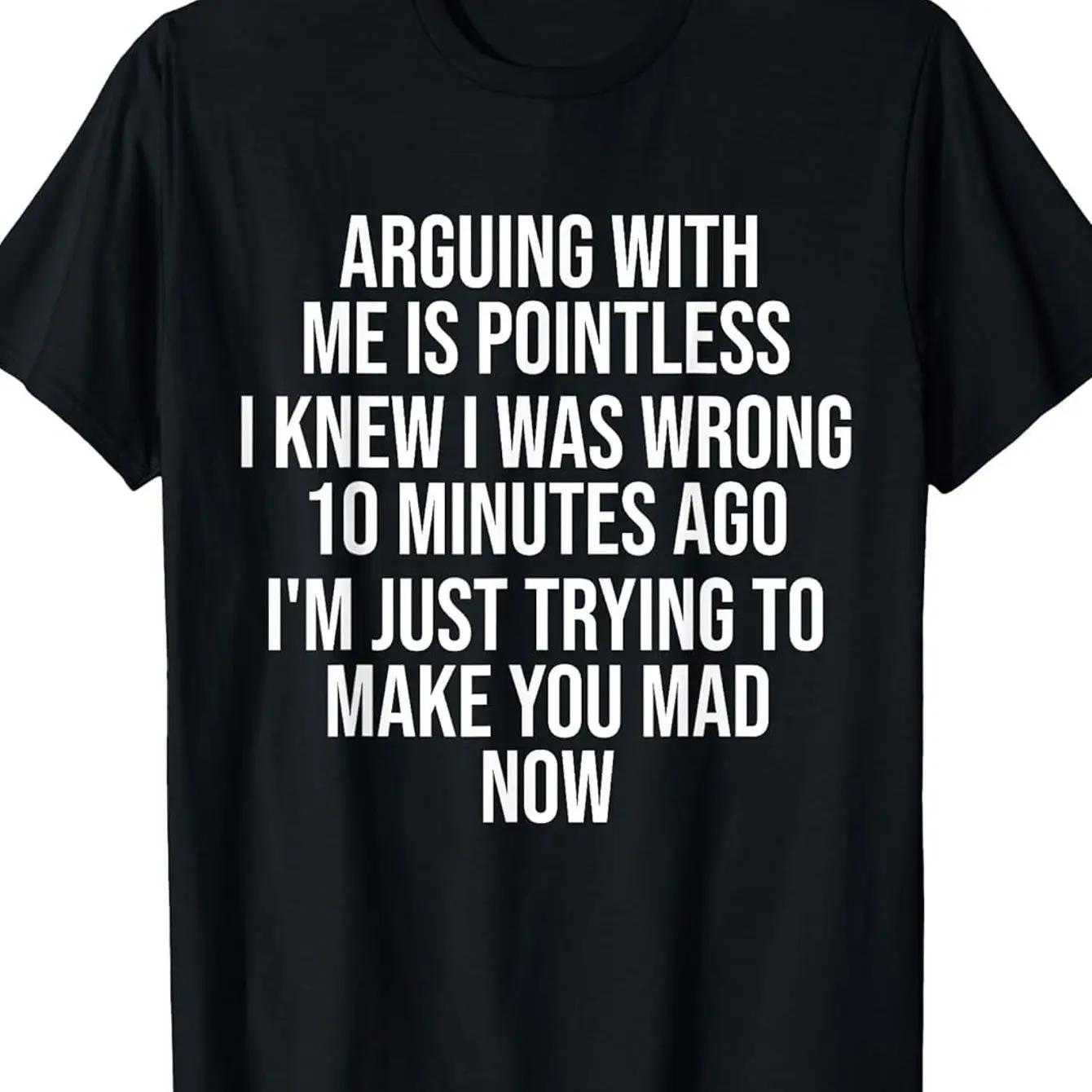 The Funny Crew-neck T-shirt and I Were Arguing, But It Was Useless. I Knew I Was Wrong 10 Minutes Ago. Casual Travel Clothing