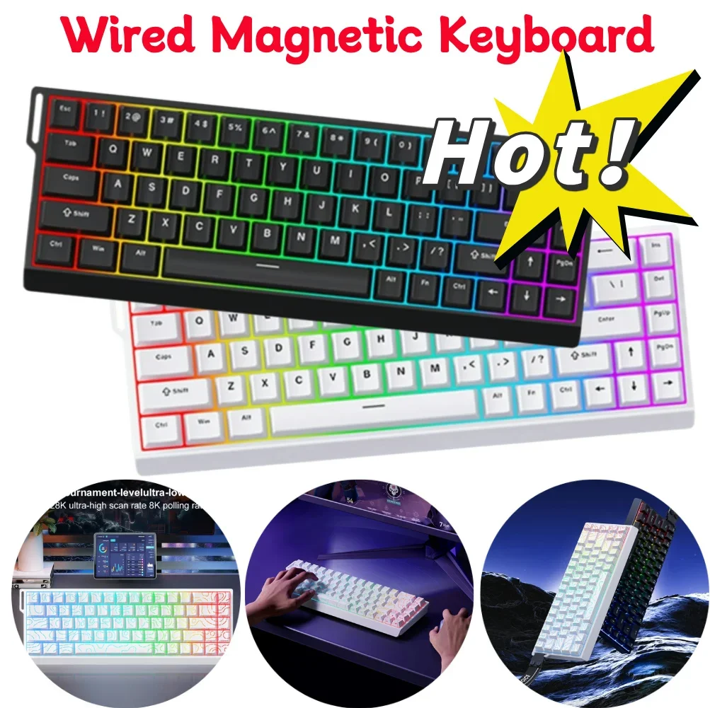 

Wired Mechanical Keyboard with Magnetic Switch Rapid Trigger Keyboard 0.01mm Rapid Trigg 128K Sampling Rate for PC Gamer