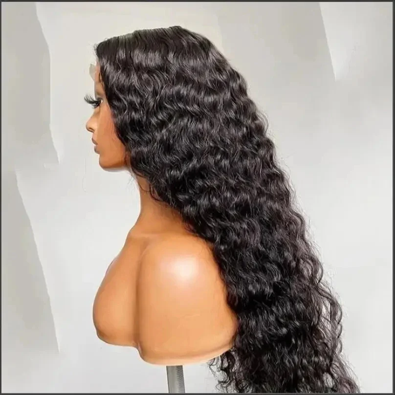 Peluca con malla frontal para mujer, suave, de 26 pulgadas, largo, rizado, Natural, negro, sin pegamento, con pelo de bebé, prearrancado para uso diario, 180 de densidad