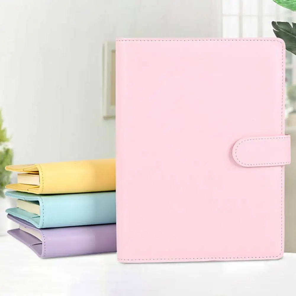 Agenda Notebook Diary Journal Faux Leather Button Snap On Planner Book Cover