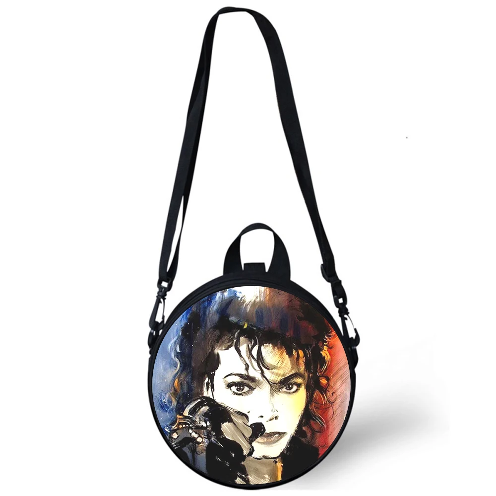 Michael Jackson Child kindergarten Bag 3D Print Crossbody Shoulder Bags For School Women Mini Round Bagpacks Rugtas Bag