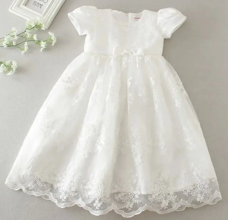 

Длинные платья для маленьких девочек, платья с вышивкой для маленьких девочек, детская белая одежда