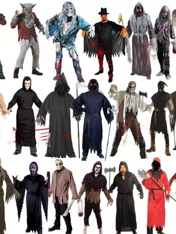

Adult Halloween Cosplay Zombie Reaper Costume Chinese Stage Performance Traditional Ethnic Women's Clothing Harlequin Design