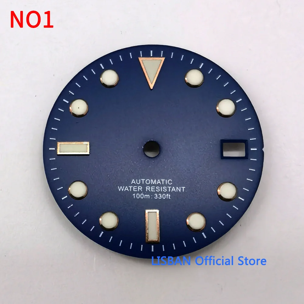 28.5mm Black White Green Blue Luminous Dial fit NH35 ETA 2824 2836 Miyota 8215 821A Mingzhu DG2813 3804 Movement