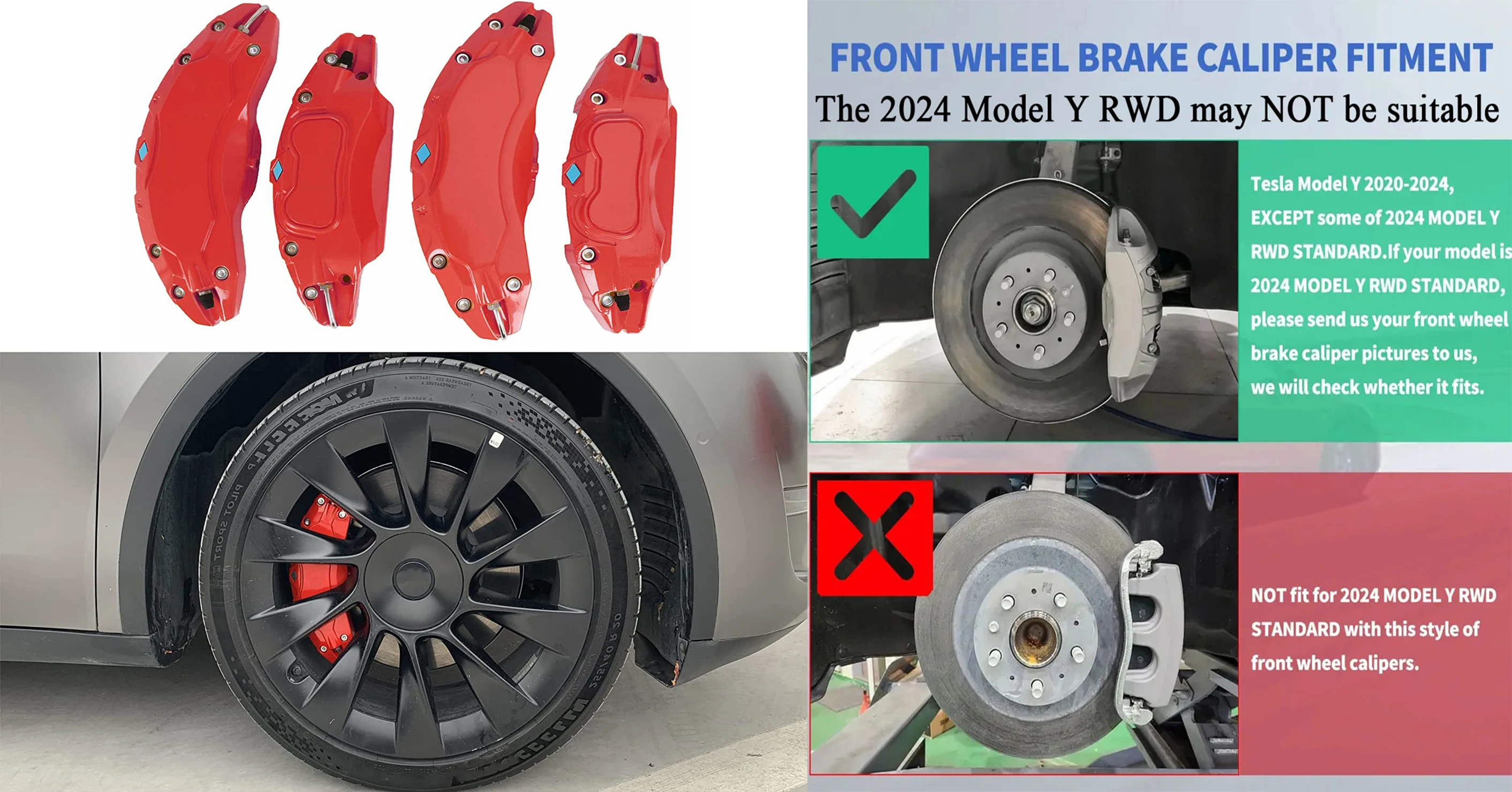 テスラ モデルY 2020 2021 2022 2023 2024用ブレーキキャリパーカバー