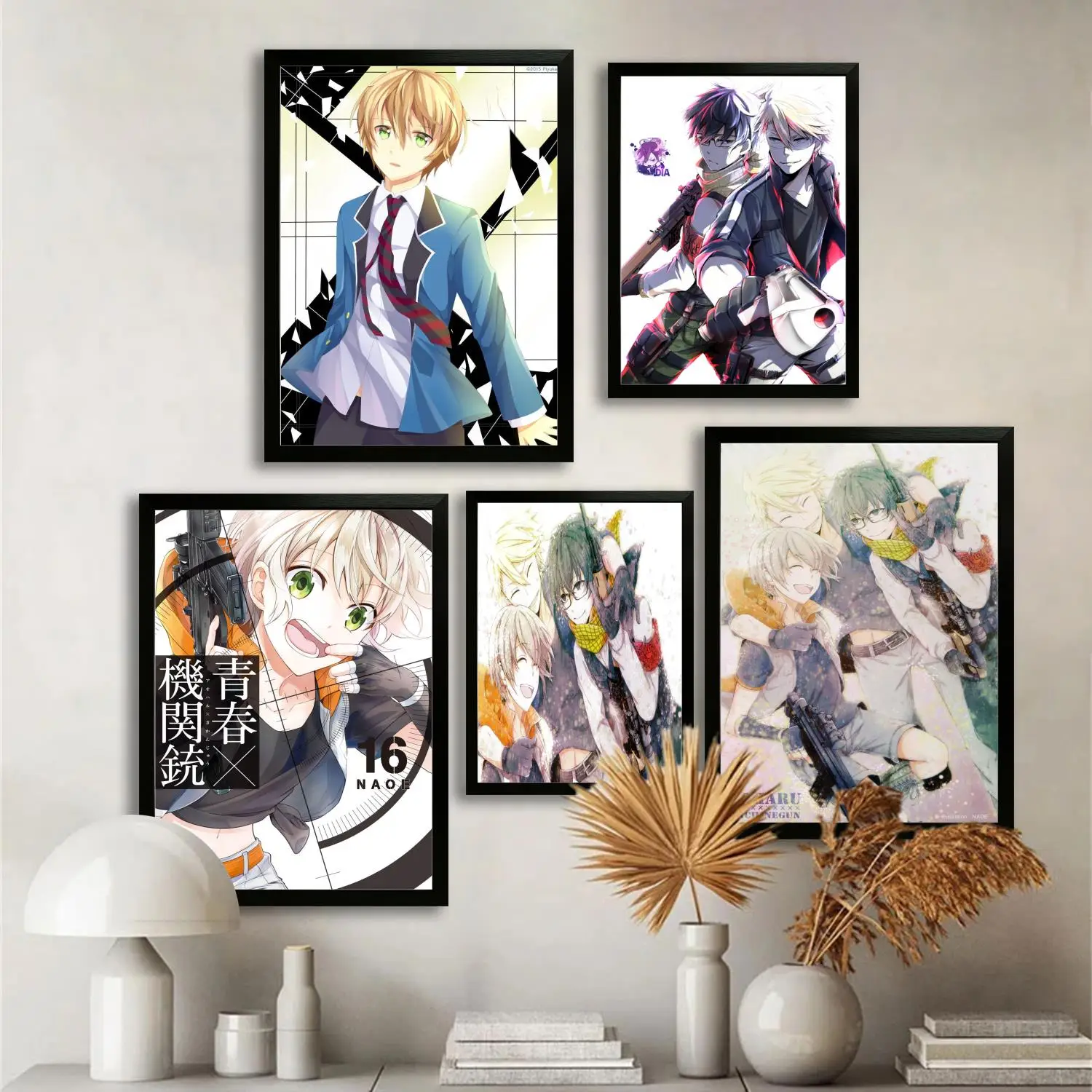 Плакат на холсте aoharu x kikanjuu, настенное искусство, печать с изображением, современная семья, декор для спальни, постеры, декоративная живопись Плакат на холсте aoharu x kikanjuu, настенное искусство, печать с изображением, современная семья, декор для спальни, постеры, декоративная живопись