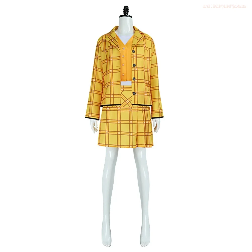 فيلم جاهل شير Horowitz تأثيري حلي المرأة معطف أصفر تنورة دعوى زي مدرسي ملابس الهالوين #6