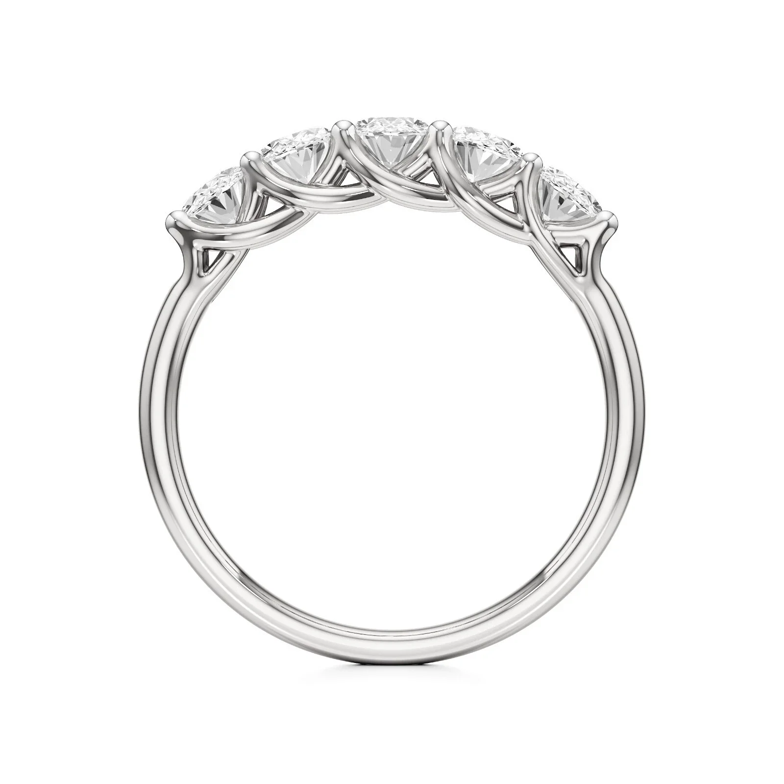 Hochwertiger Platin 950 Ovalschliff Laborgezüchteter Diamant-Verlobungsring 1,50 Karat Gesamtgewicht, 0,3 Karat pro Stein, Eleganter Damen-Brautring, Premium – Detail 8