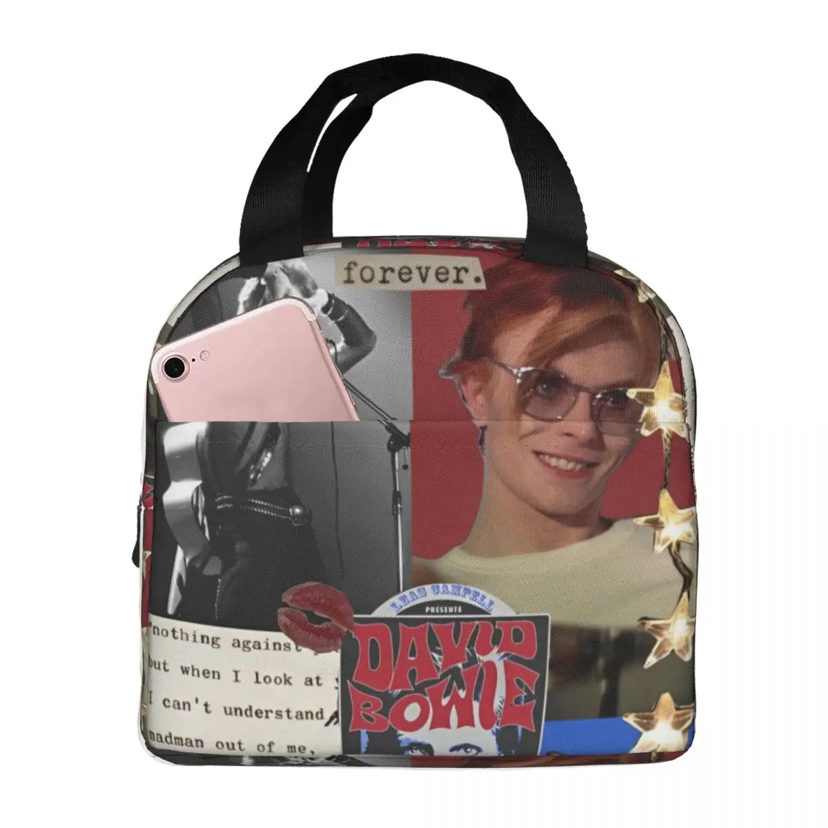 Singer Actor Insulated Lunch Bags Leakproof Davids Bowies Meal Container Thermal Bag Tote Lunch Box Work Outdoor Girl Boy