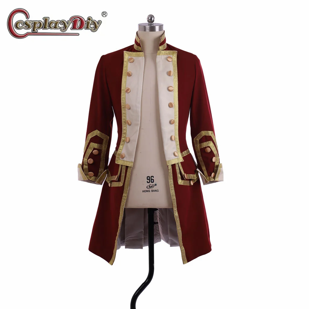 18th Century Men's Royal Military Medieval Uniform Jacket Costume Colonial Tuxedo Hamilton Coat George Washington Red Coat