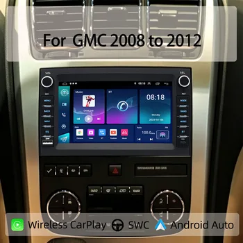 7-calowe radio samochodowe z Androidem do GMC 2008-2012, bezprzewodowy CarPlay, Android Auto, nawigacja GPS, Bluetooth, sterowanie kierownicą