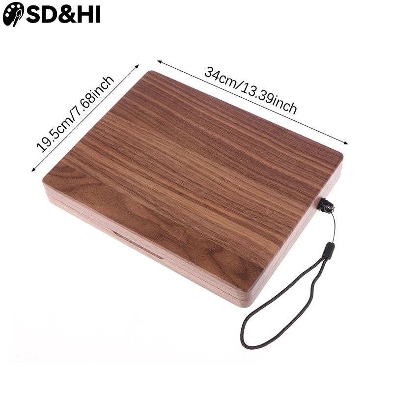 

Wooden Color Palette Foldable And Strap Compatible Outdoor Portable Sketching Oil Painting Watercolor Pigment Box