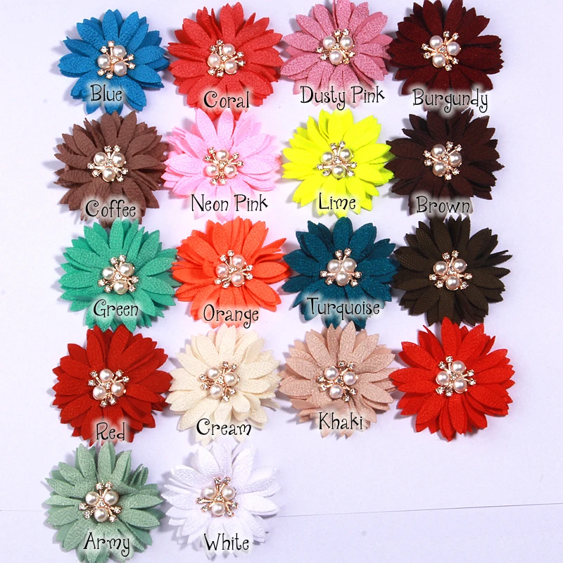 5.5cm Boutique Flowers Hair clip Hair Bows Hair Accessories for girls Headband Kawaii Flowers for Shoes corsage Supplies