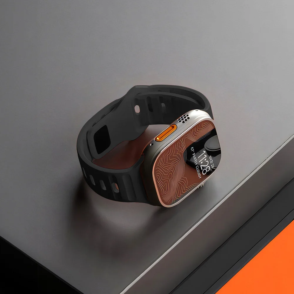 Armband für Apple Watch Band Ultra 3 2 49 mm, bequemes Silikonarmband, iWatch-Serie 11 10 9 8 7 SE 6 5 4 3 46/45/44/42/41 mm