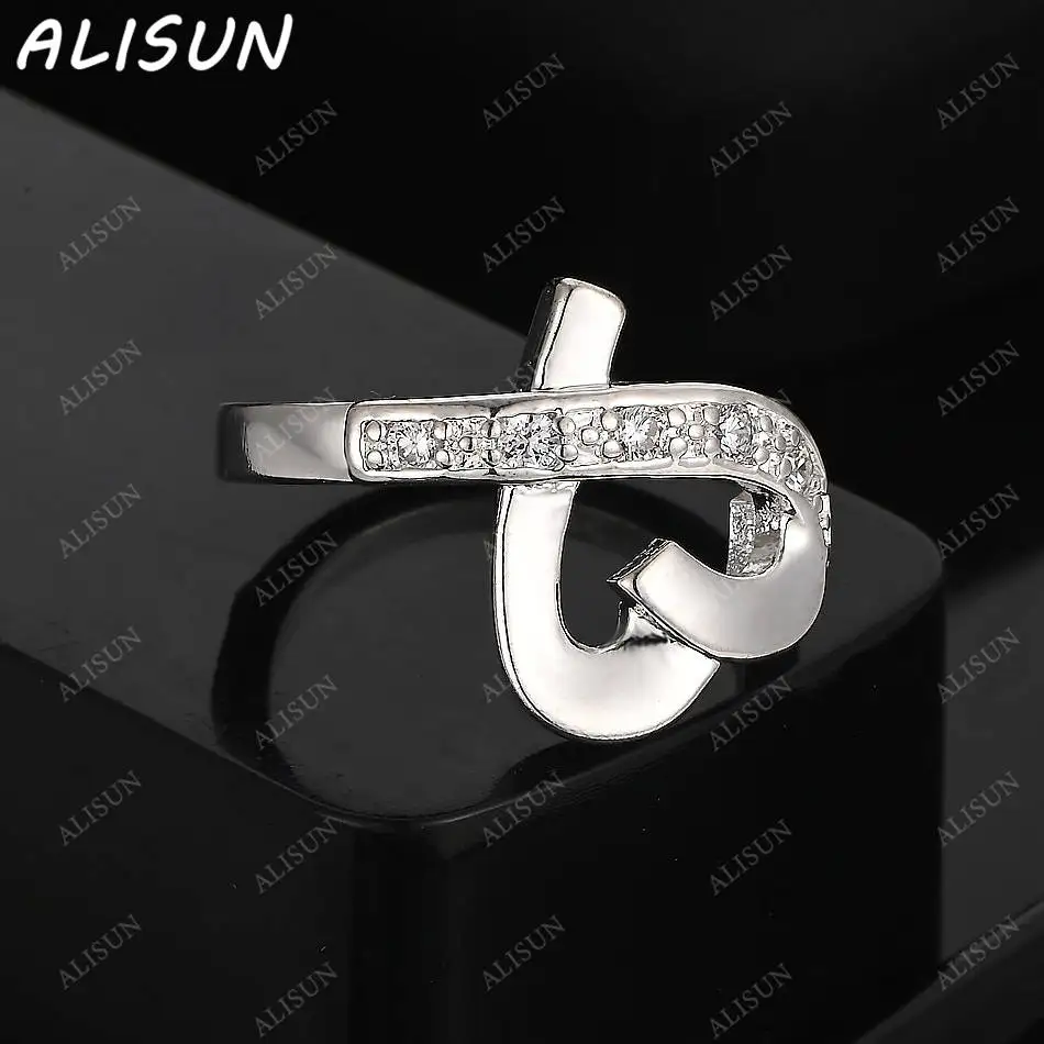

ALISUN 925 Sterling Silver Size 5-10 Zircon Heart Ring For Women Fashion Jewelry Charm Grace Noble Wedding Accessories