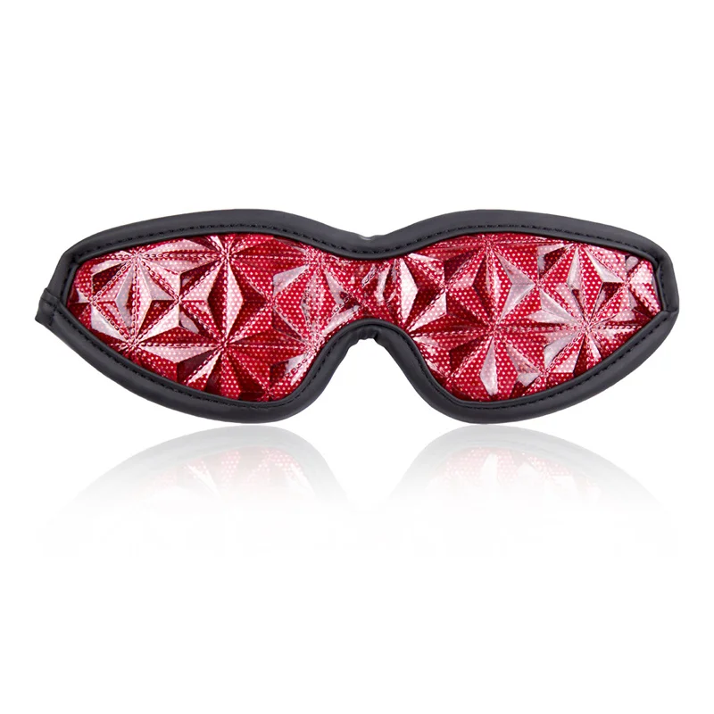 Women Sexy Costumes Erotic Leather Diamond Eye Mask Exotic Accessory For Fetish Couples Flirt Intimacy Goods Interest Blindfold