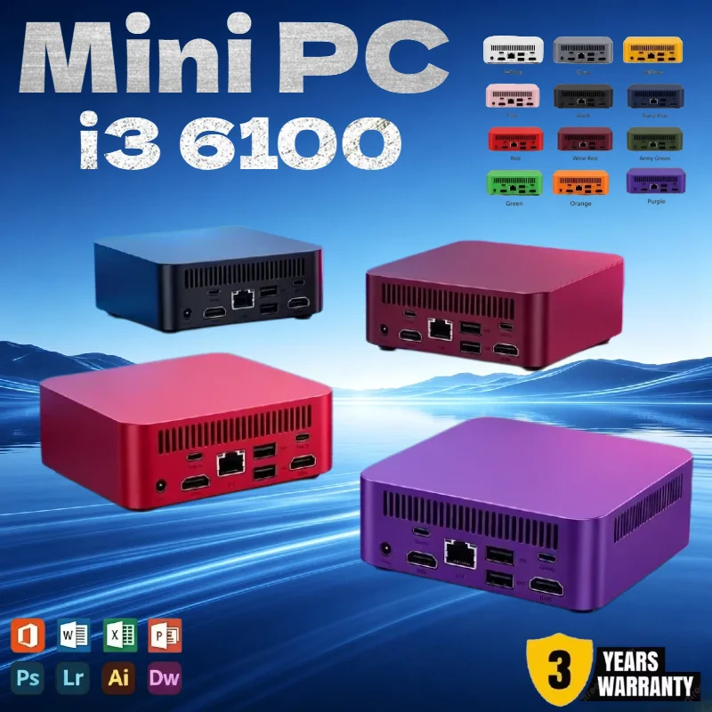 Mini PC 2026 New Model Intel Core i3 6100 Mini Computer 16GB RAM 1TB/2TB SSD WiFi6 BT5.2 4K HD Gaming Office Study Desktop