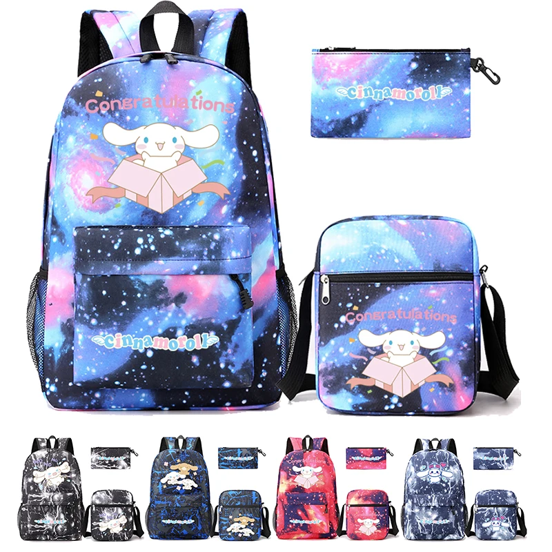 

MINISO 3Pcs Bandai Sanrioschool Bag for Girls Boys Pencil Bag Backpack for Students Cartoon High Large Capacity School Backpack