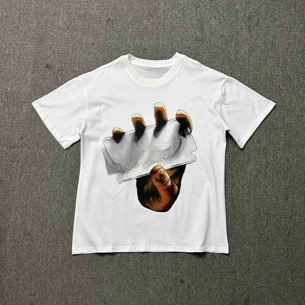 

2025 Rock Band American Street Hip Hop Retro Fashion Pure Cotton Printing Short Sleeve T-shirt for Men and Women Couples