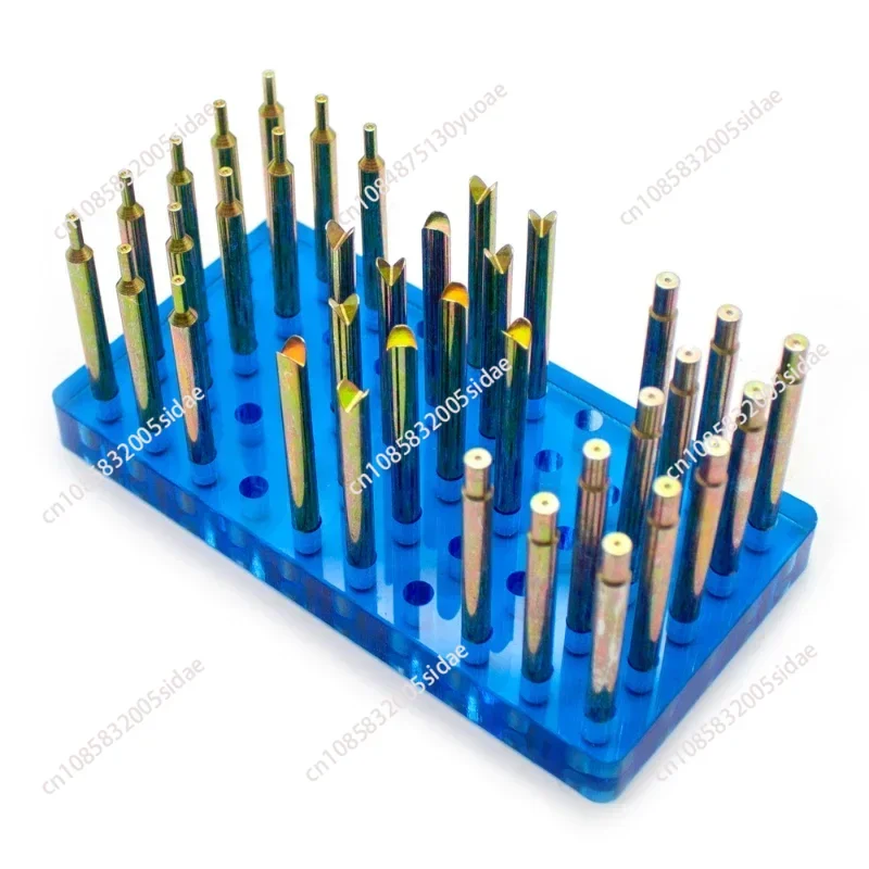 34PCS High Precision Gem Dopsticks Set Diameter 6MM Length 65MM Gemstone Dop Stick with Storage Box Stone Faceting Grinding Tool