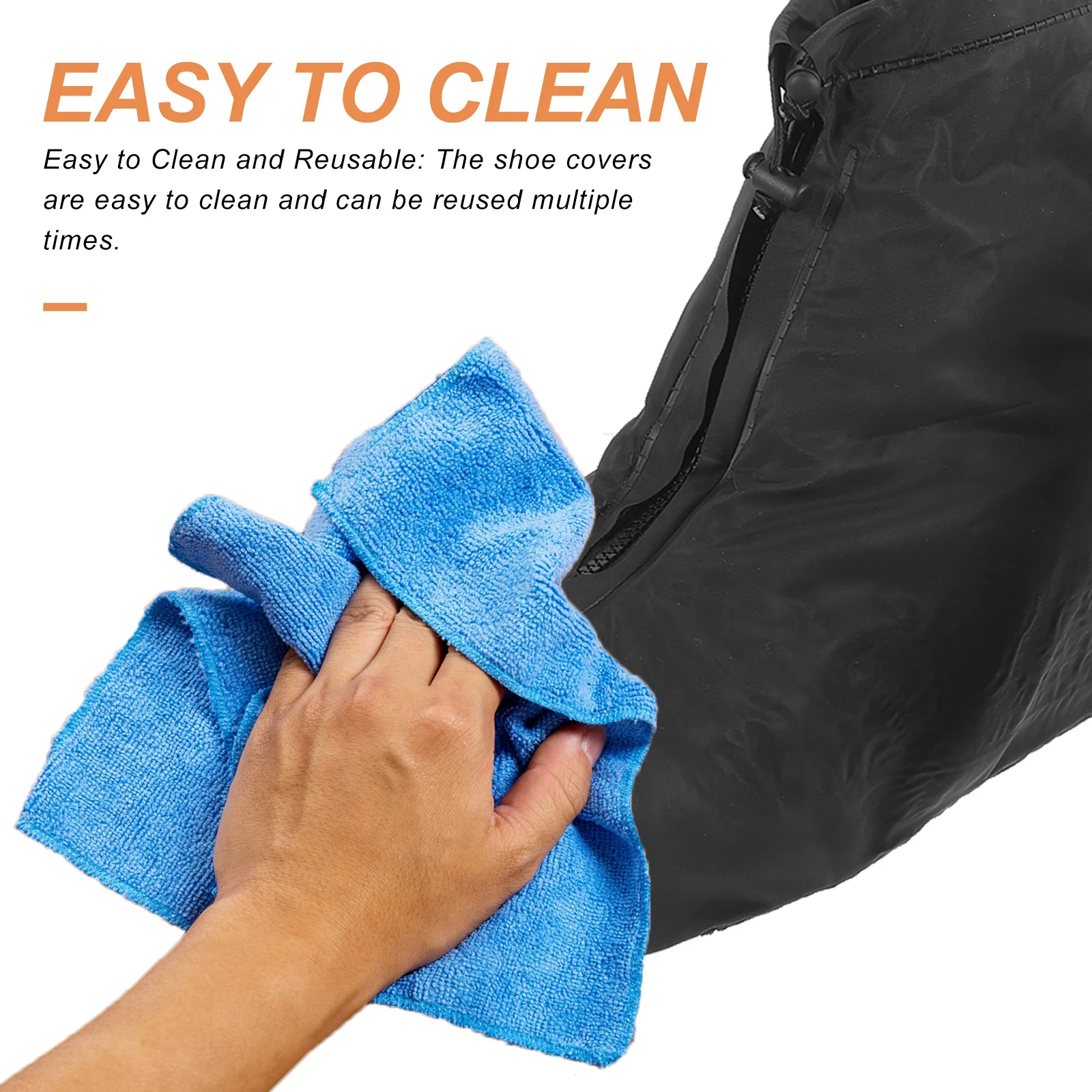 

4pcs Reusable Waterproof Shoe Covers Plastic Non Slip Rain Protector For Outdoor Hiking Sneakers Durable Washable Coverings