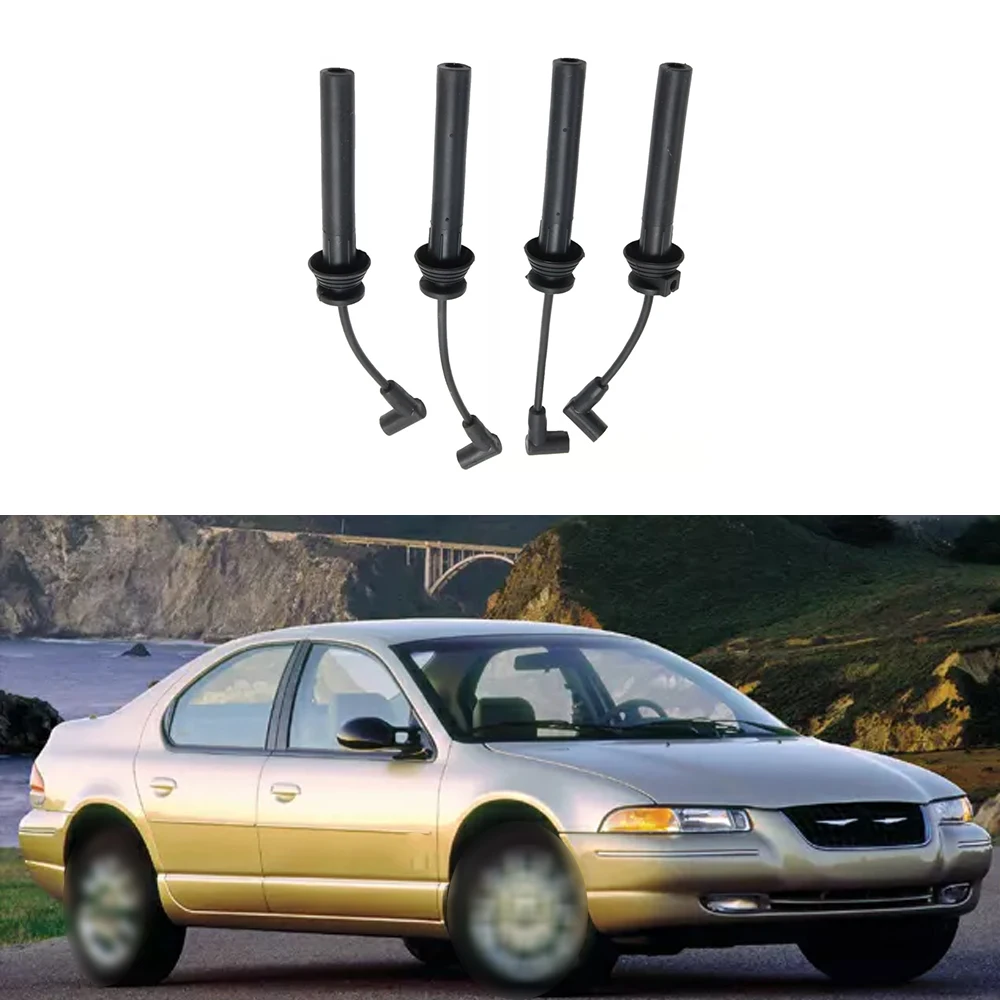 

4 шт. провода свечи зажигания для Plymouth для Dodge для Chrysler 27526 5083893AC черный пластик + резина высокое качество автомобильные аксессуары