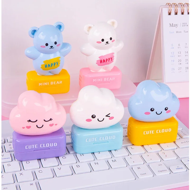 Cute Cartoon Cloud Bear Personalized Name Stamp For Kids Child Baby Waterproof Non-Fading Clothing Name sticker