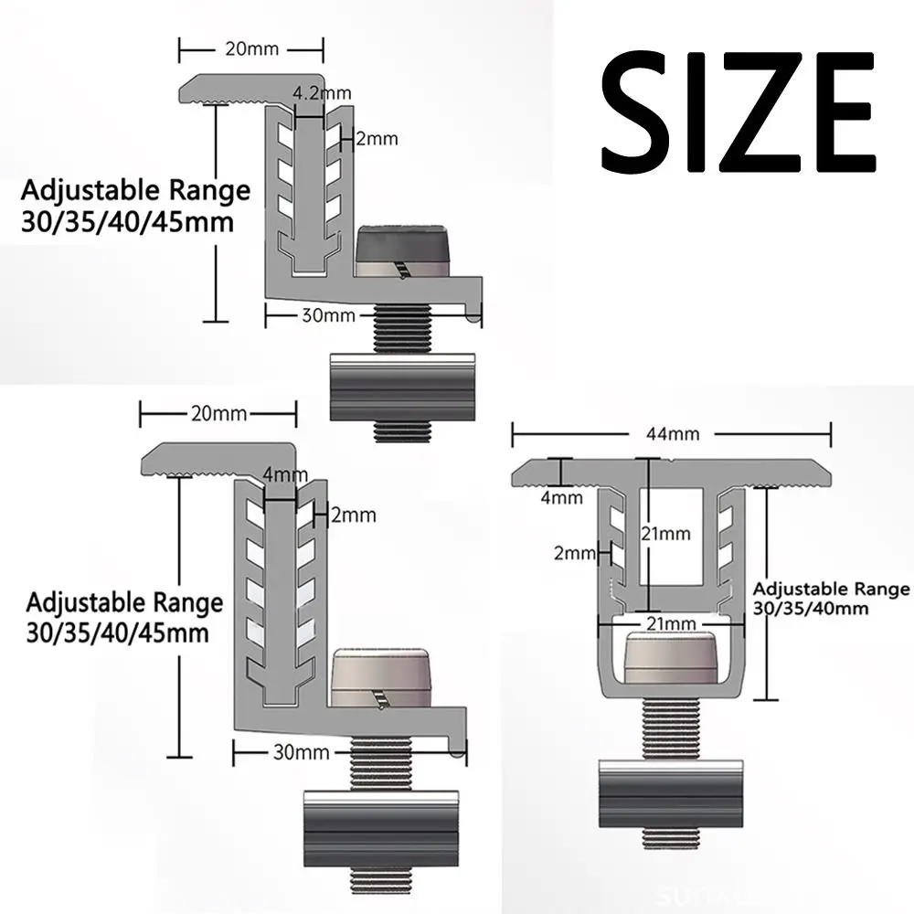 4Pcs Adjustable Solar Panel Clamps Aluminum Side Pressure Solar End Mid Clamp Kit Medium Pressure Durable Solar Rail End Clamps