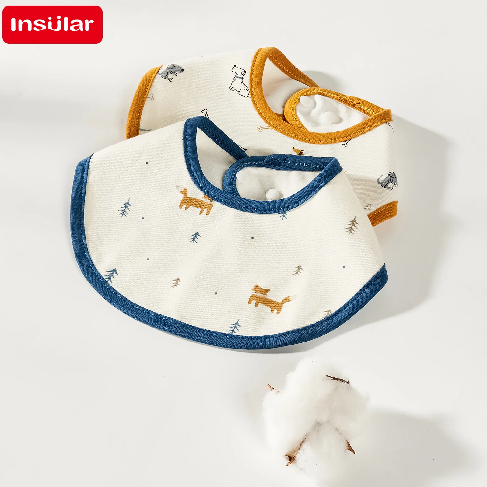Waterproof Cotton Baby Bibs 3 Layer Bandana Burp Cloth Newborn Feeding Scarf Saliva Towel Infant Unisex Durable Washable