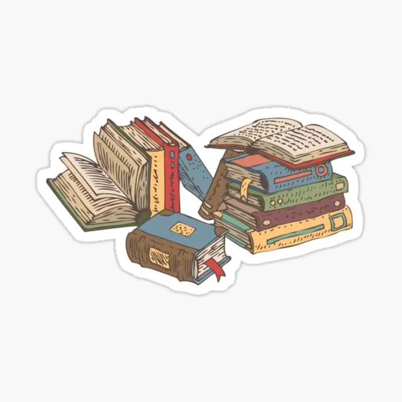 Books Sticker for Laptop Decor Bedroom Car Cute Cartoon Art Fashionable Public Suitcase