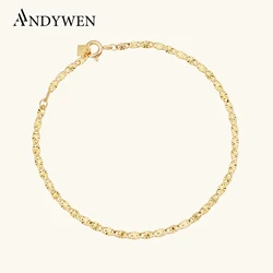 ANDYWEN 2020 New 925 Sterling Silver Gold Wave Locker Chain Bracelet Women Luxury Jewelry 2021 Women Wedding Rock Punk Bangle