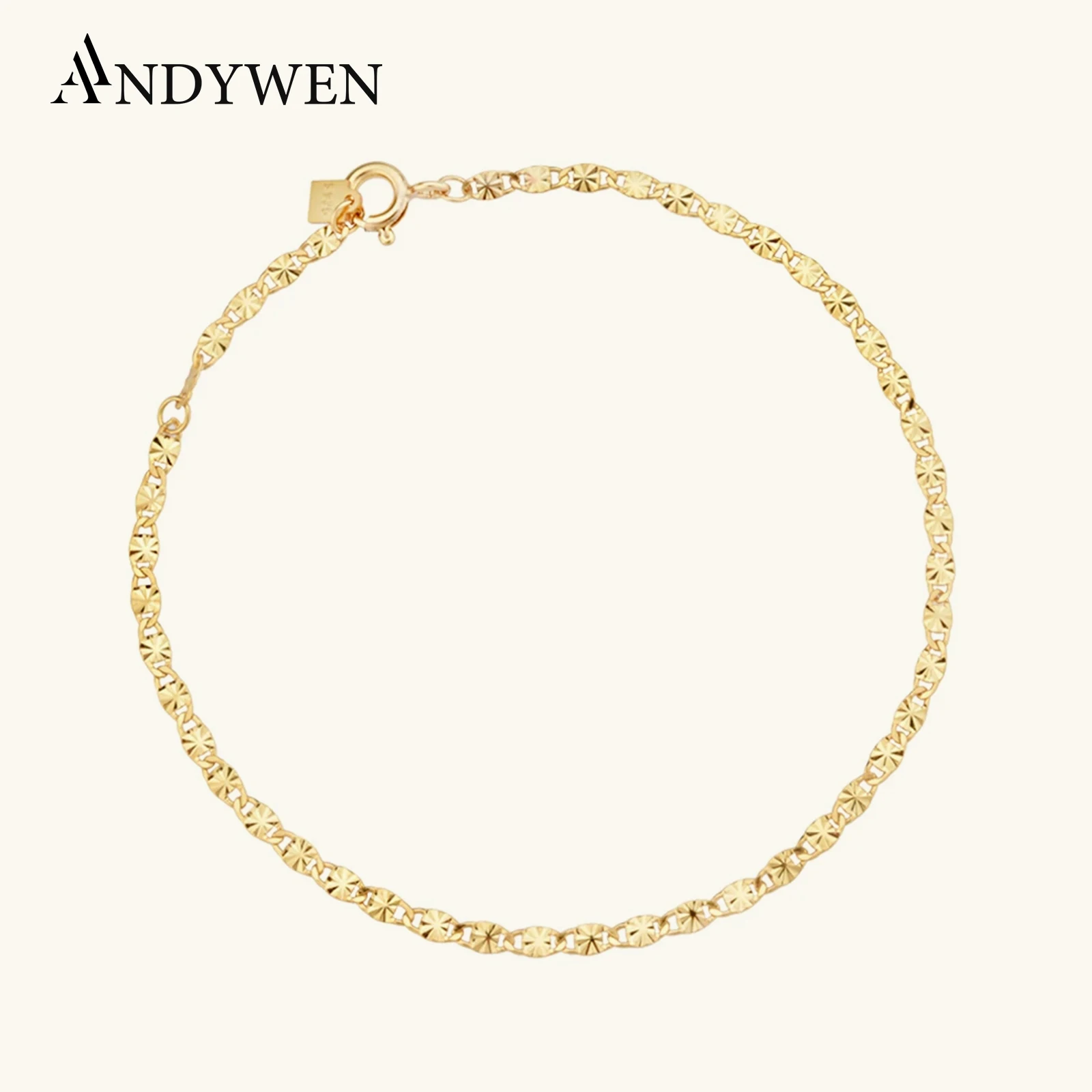 ANDYWEN 2020 New 925 Sterling Silver Gold Wave Locker Chain Bracelet Women Luksusowa biżuteria 2021 Women Wedding Rock Punk Bangle